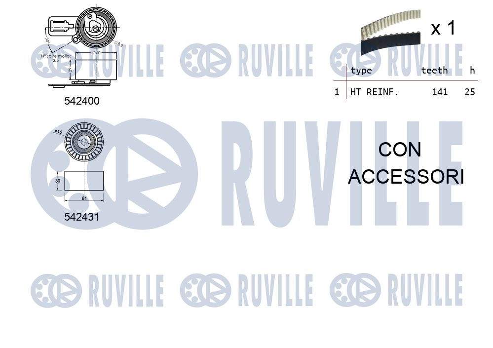 Комплект ремня ГРМ RUVILLE 1440087383 6VWKR FP 550358 изображение 1