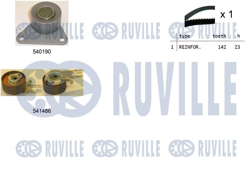 Комплект ремня ГРМ RUVILLE EV 78QF9 550364 1440087390 изображение 0
