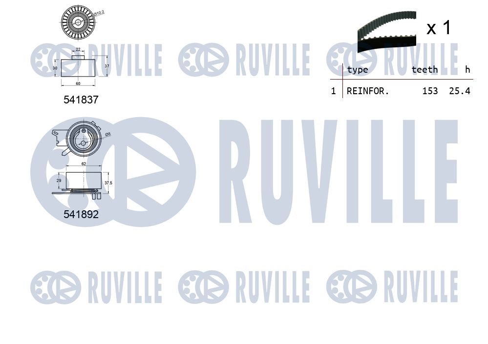 Комплект ремня ГРМ RUVILLE FY XCOAP 550366 1440087393 изображение 1