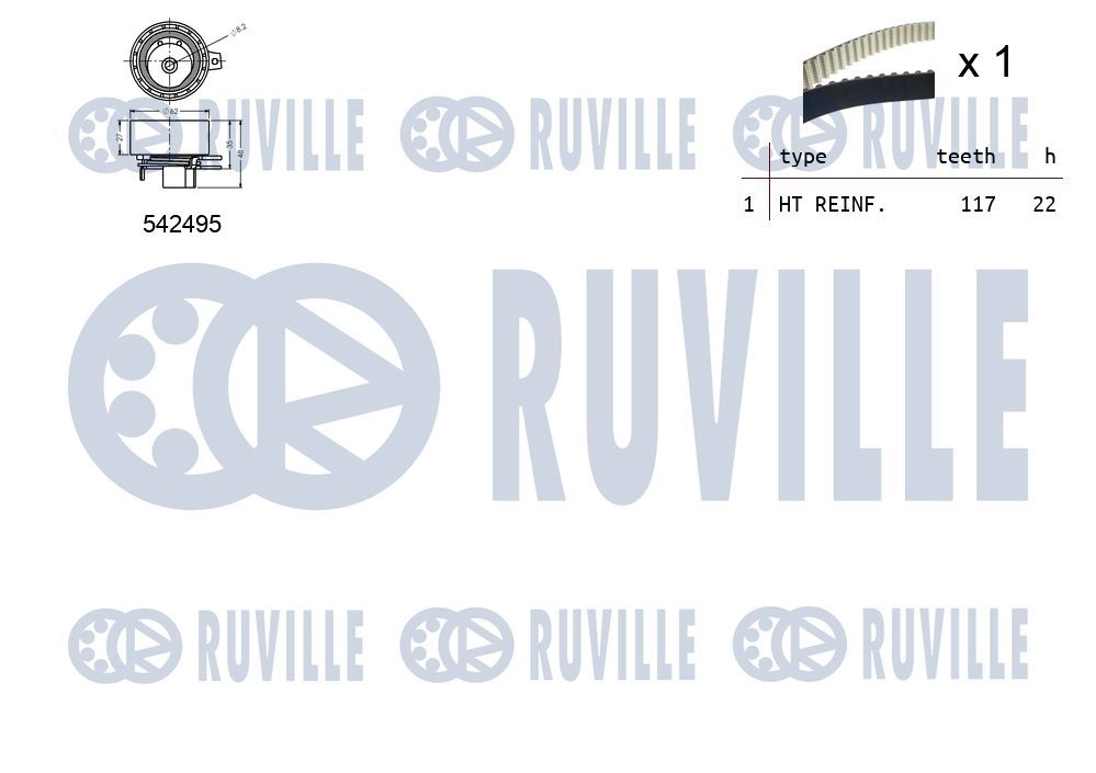 Комплект ремня ГРМ RUVILLE 550374 POXITZ H 1440087407 изображение 1