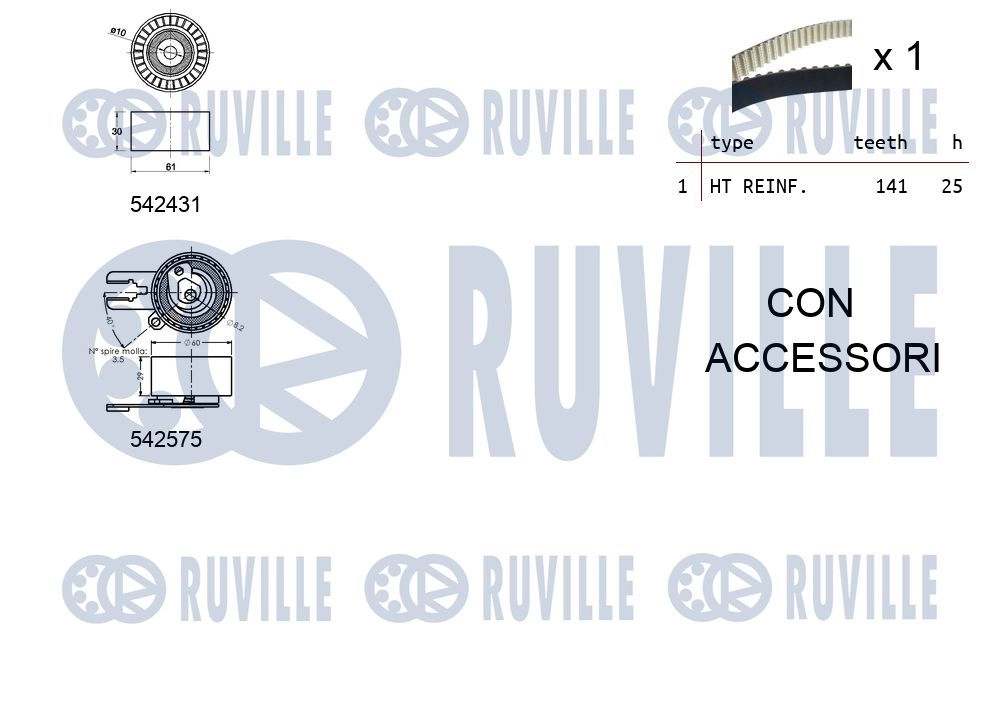 Комплект ремня ГРМ RUVILLE 550380 LK MPZ 1440087420 изображение 1