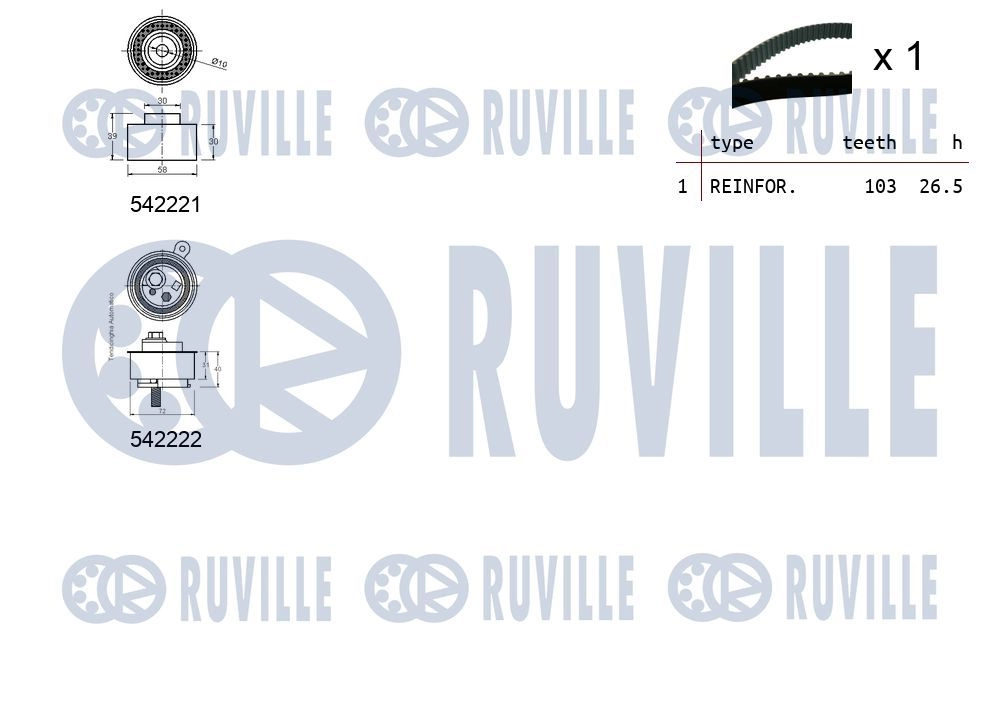 Комплект ремня ГРМ RUVILLE 5N GI2QQ 550430 1440087477 изображение 1