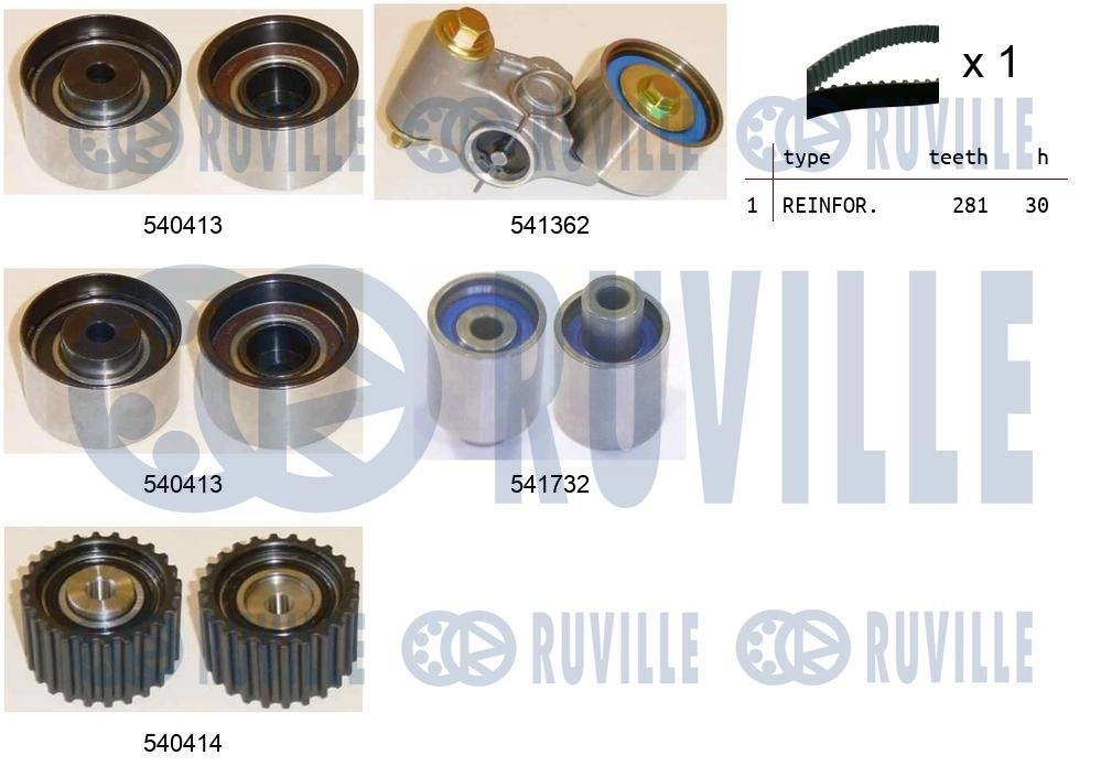 Комплект ремня ГРМ RUVILLE 1440087511 ICWWPA 3 550464 - Изображение 1