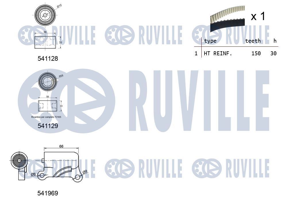 Комплект ремня ГРМ RUVILLE 1 W9TU 550469 1440087516 изображение 1