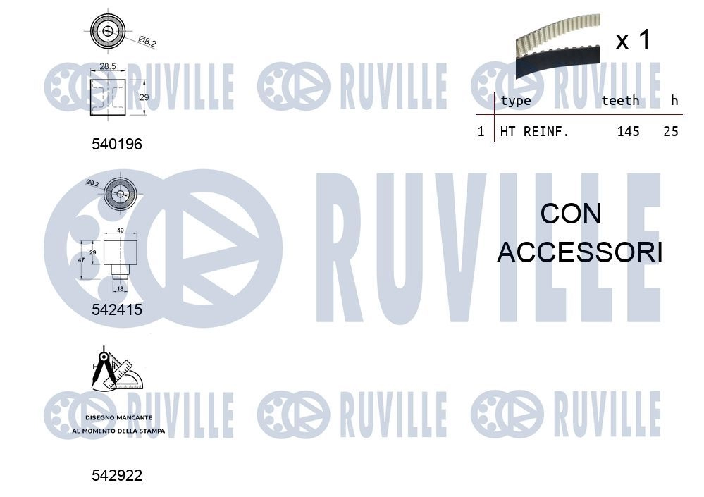 Комплект ремня ГРМ RUVILLE FP Z1N 1440087552 550500 изображение 1