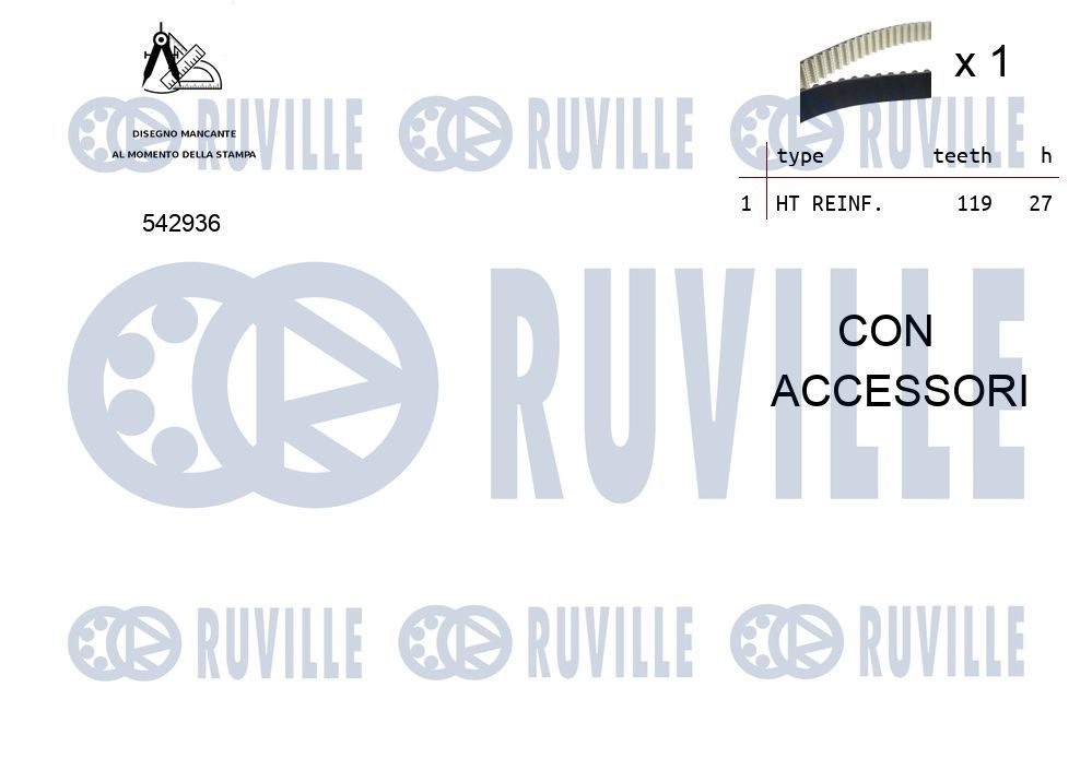 Комплект ремня ГРМ RUVILLE L11 IB2N 550501 1440087553 изображение 1