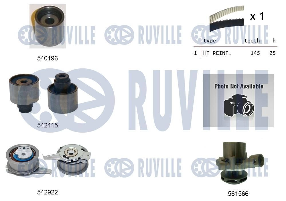 Водяной насос + комплект зубчатого ремня RUVILLE SY6 96 1440087563 5505061 - Изображение 1