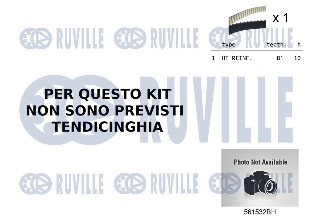 Водяной насос + комплект зубчатого ремня RUVILLE 55B0042 1440087575 AZMS8 X изображение 1