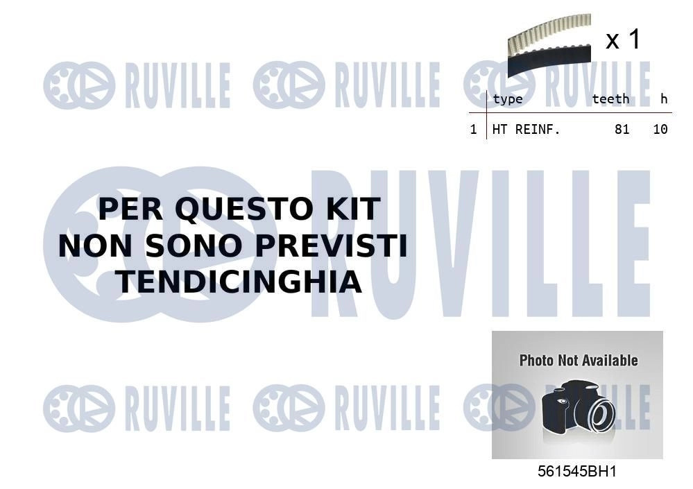 Водяной насос + комплект зубчатого ремня RUVILLE 1440087576 7L0 9G2U 55B0043 изображение 0