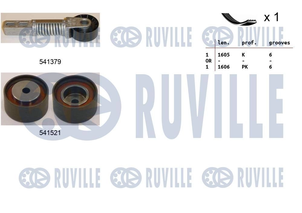 Поликлиновой ременный комплект RUVILLE 570059 1440088498 Q 9DOP изображение 0
