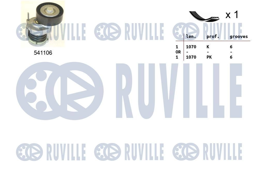 Поликлиновой ременный комплект RUVILLE 570064 1440088503 F Z9YH изображение 0
