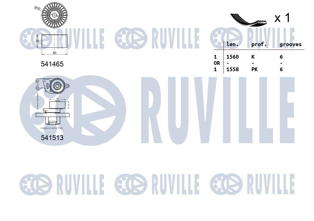 Поликлиновой ременный комплект RUVILLE 49VOL2 0 570074 1440088513 изображение 1