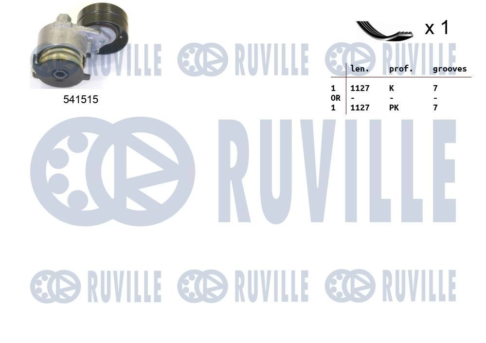 Поликлиновой ременный комплект RUVILLE 1440088520 FG D9HLJ 570081 изображение 0