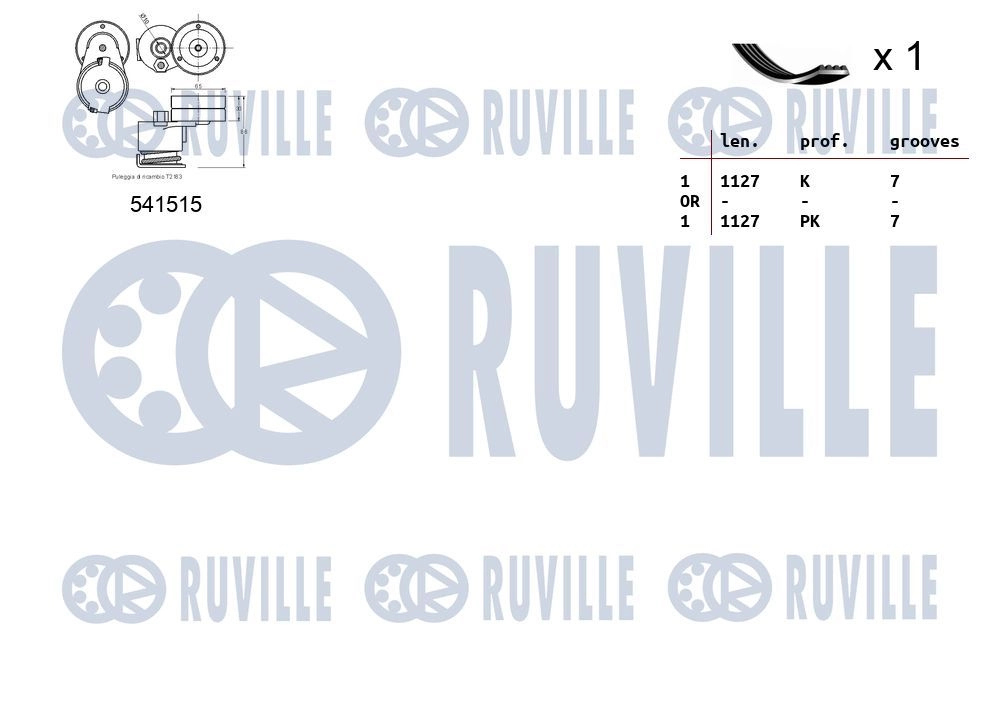 Поликлиновой ременный комплект RUVILLE 1440088520 FG D9HLJ 570081 изображение 1