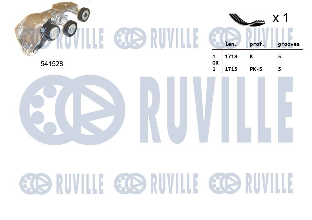 Поликлиновой ременный комплект RUVILLE 8E 1YU 1440088525 570086 изображение 0