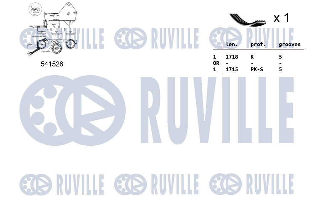 Поликлиновой ременный комплект RUVILLE 8E 1YU 1440088525 570086 изображение 1
