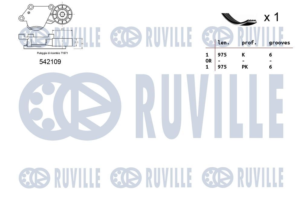 Поликлиновой ременный комплект RUVILLE 1440088530 IGJ6 XU 570091 изображение 1