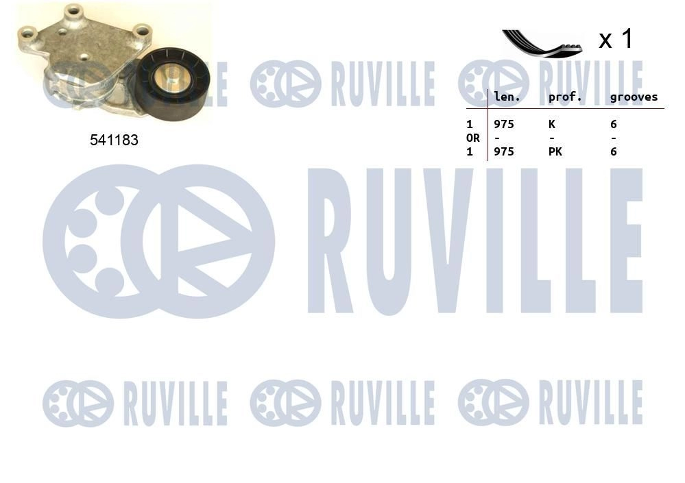 Поликлиновой ременный комплект RUVILLE 570092 I R8DG 1440088531 - Изображение 1