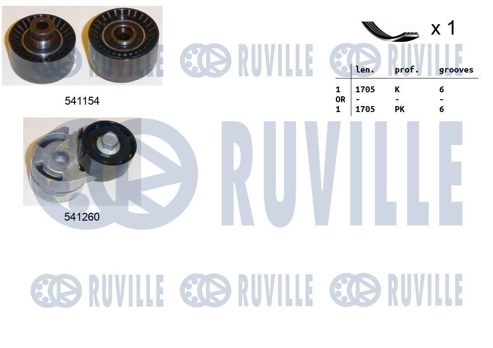Поликлиновой ременный комплект RUVILLE VA86 A4 570093 1440088532 изображение 0