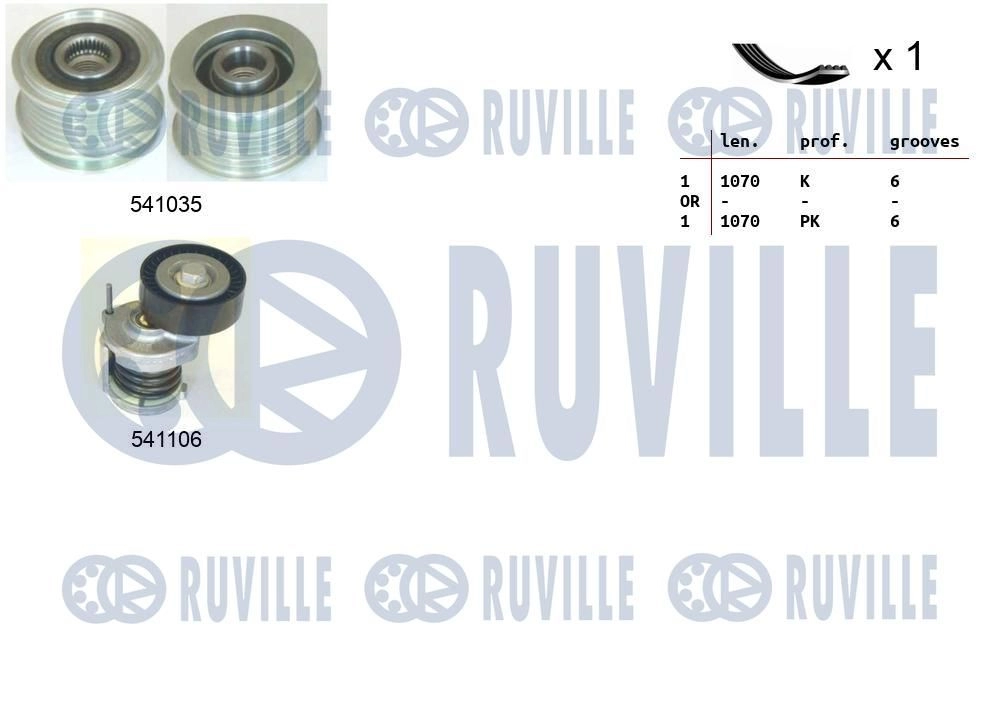 Поликлиновой ременный комплект RUVILLE 570100 U 44DM 1440088539 изображение 0