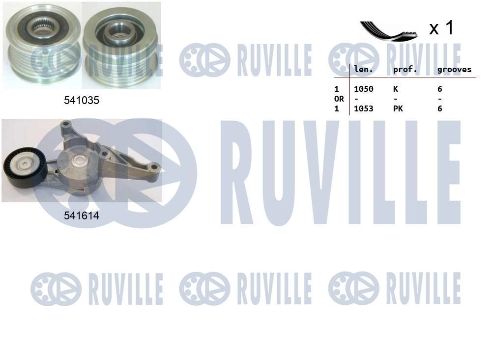 Поликлиновой ременный комплект RUVILLE F5 VWQF 1440088542 570103 изображение 0
