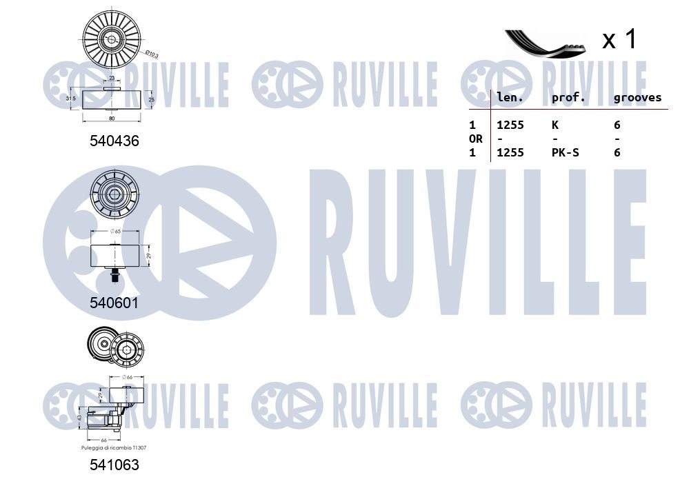 Поликлиновой ременный комплект RUVILLE EI HWOW5 570116 1440088555 изображение 1