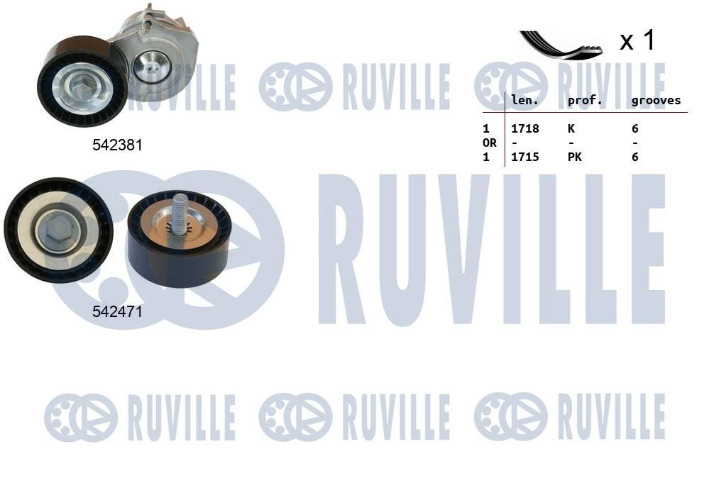 Поликлиновой ременный комплект RUVILLE 75HJ X 570119 1440088558 изображение 0