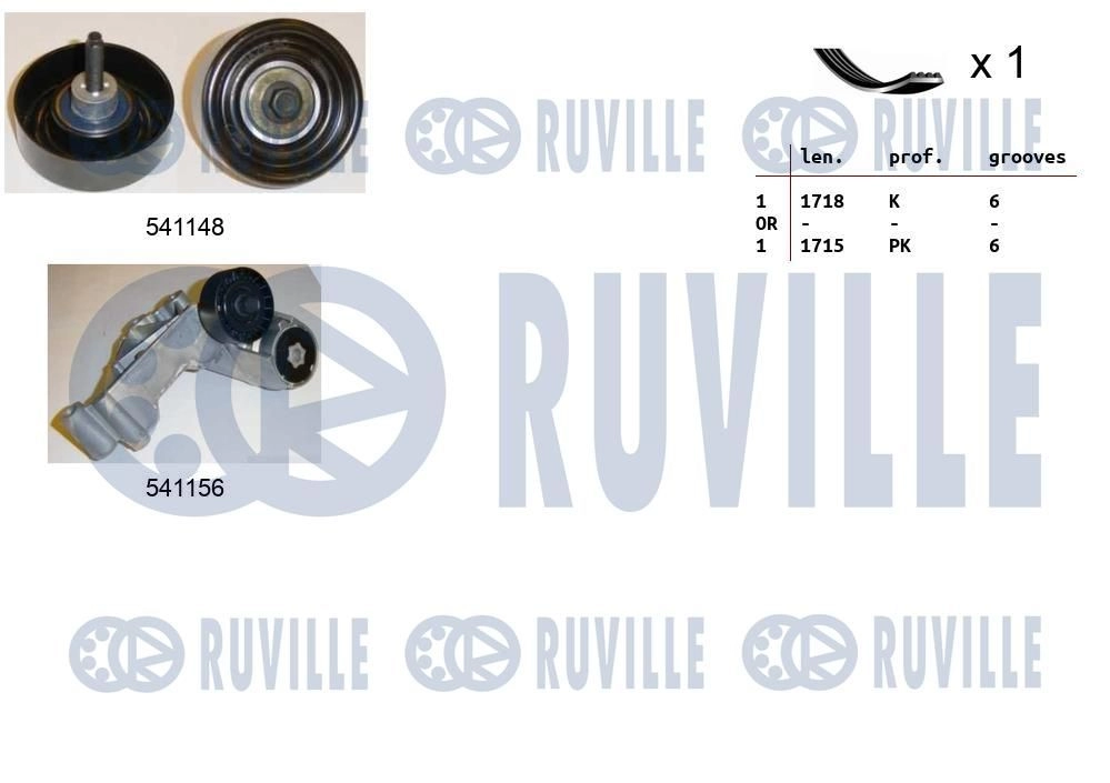 Поликлиновой ременный комплект RUVILLE X MPBD 1440088582 570143 изображение 0