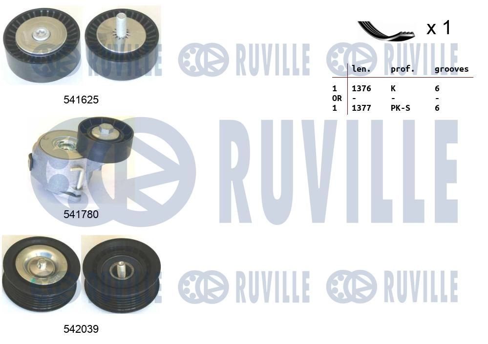 Поликлиновой ременный комплект RUVILLE ZA IK8 1440088608 570169 изображение 0