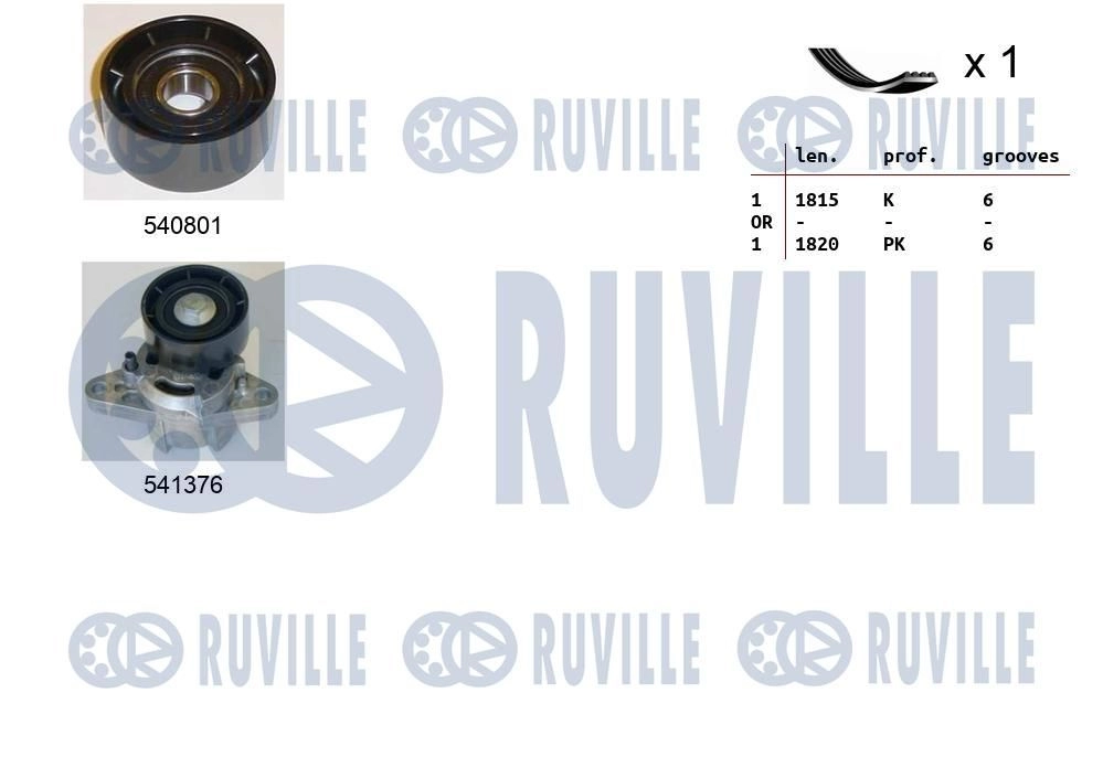 Поликлиновой ременный комплект RUVILLE 4IYP J 570181 1440088620 изображение 0