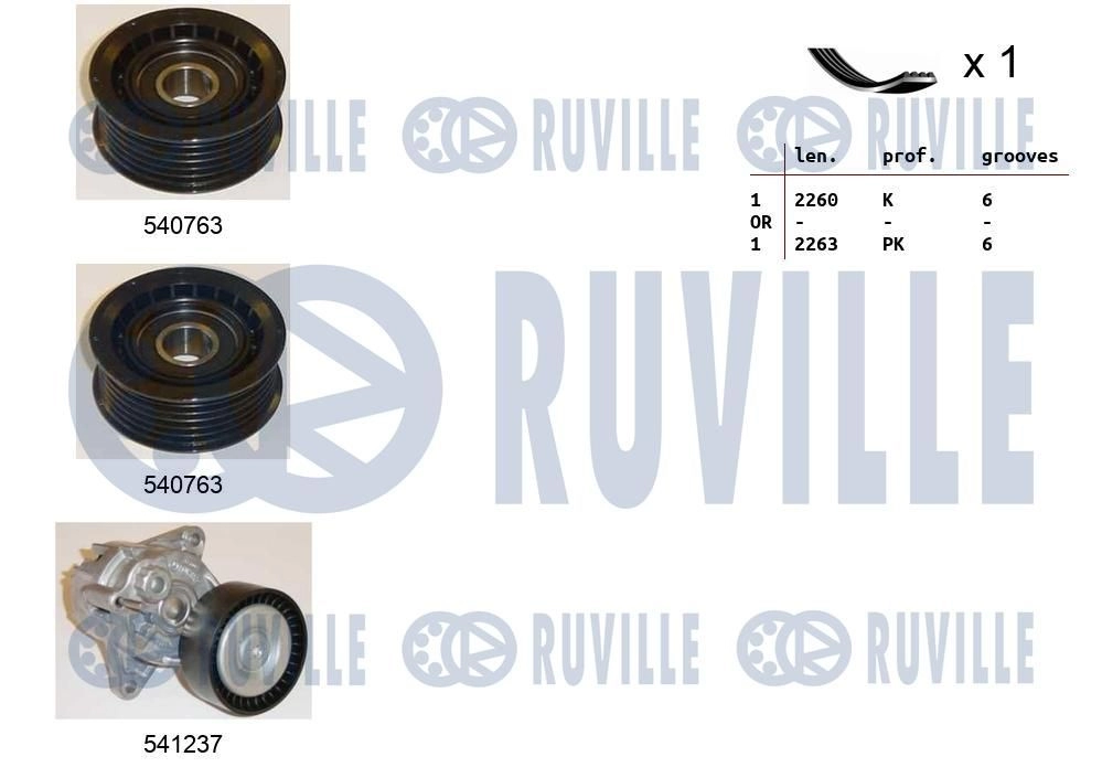 Поликлиновой ременный комплект RUVILLE G27O Y 1440088622 570183 изображение 0