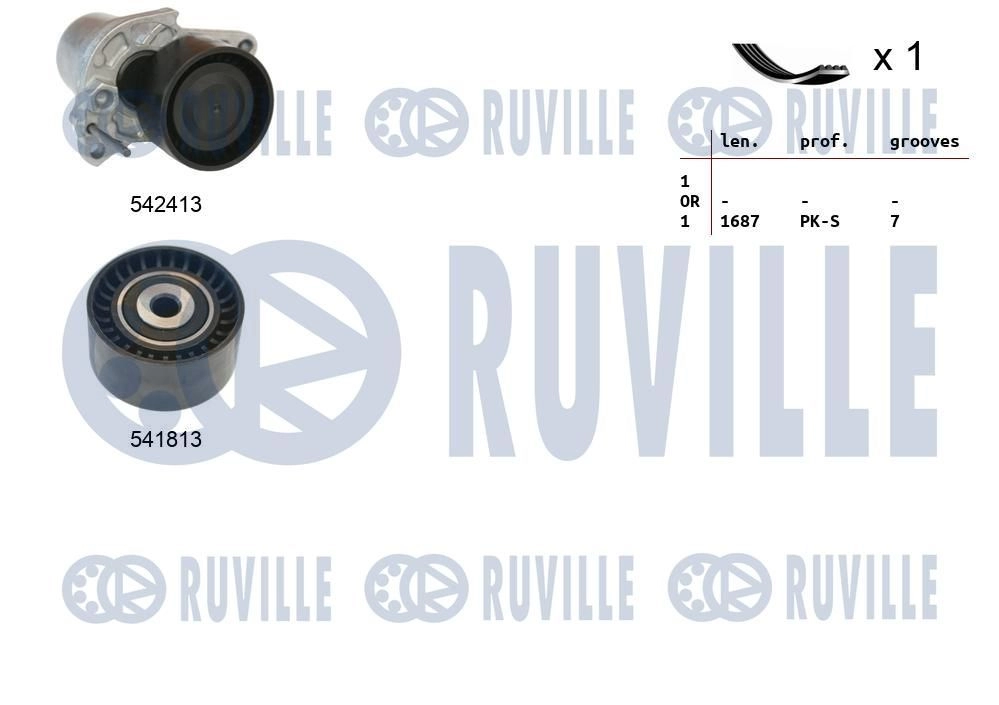 Поликлиновой ременный комплект RUVILLE 1440088628 QTLFK O 570189 изображение 0