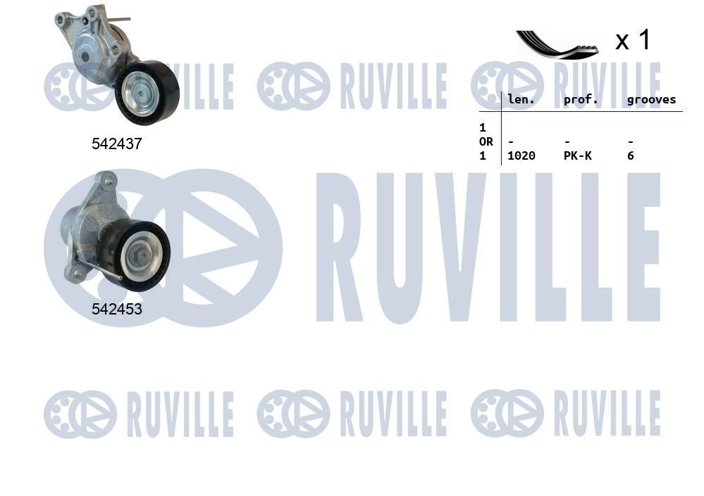 Поликлиновой ременный комплект RUVILLE CT MV51 1440088630 570191 изображение 0