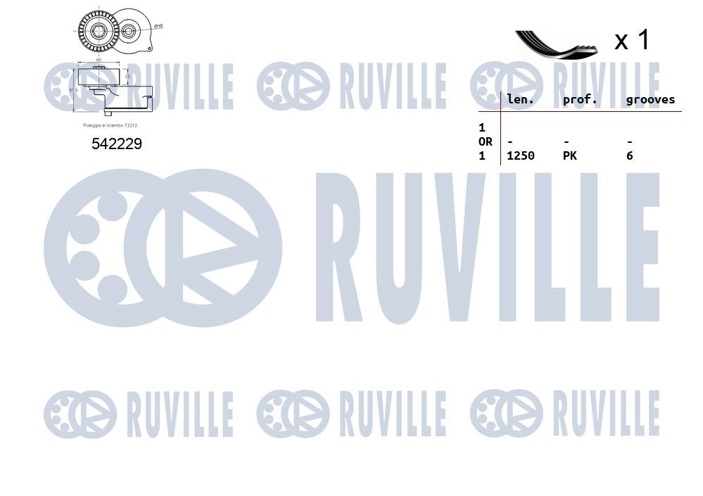Поликлиновой ременный комплект RUVILLE WP A0I 1440088632 570193 изображение 1