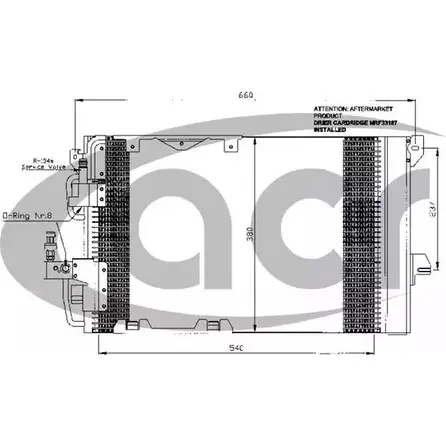 Радиатор кондиционера ACR MGX16K 3759638 B BKA18 300463 изображение 0