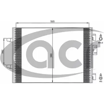 Радиатор кондиционера ACR 3759767 300593 4A I15Q 7ZTU002 изображение 0