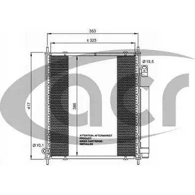 Радиатор кондиционера ACR 3759784 300610 RAMRR3 W W9TIH