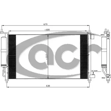 Радиатор кондиционера ACR 3759855 300682 B76 NU YF57Y изображение 0
