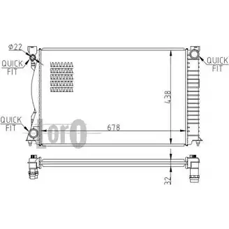 Радиатор охлаждения двигателя DEPO 61T08 3760840 X KVPI3 003-017-0036-B