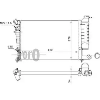 Радиатор охлаждения двигателя DEPO 009-017-0042 0V9 1RT3 3762048 A9FD8QU изображение 0