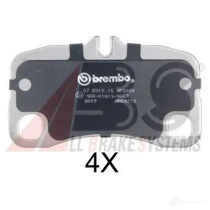 Тормозные колодки, комплект A.B.S. 8717109629668 1806166 37726s A6 M89H