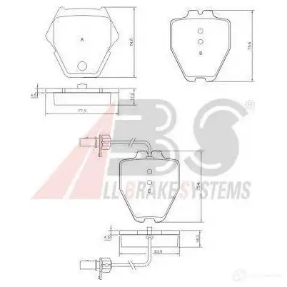 Тормозные колодки, комплект A.B.S. X4KKU N 8717109350128 1198185601 37448oe изображение 0