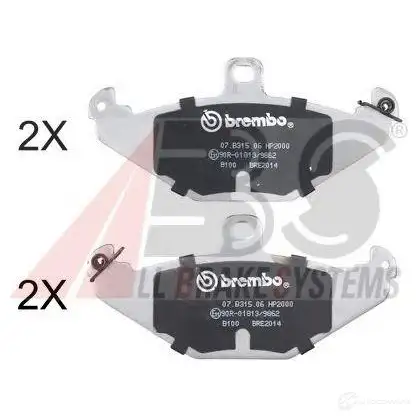 Тормозные колодки, комплект A.B.S. 204 10 1423442042 37327s 0V8K3 изображение 0