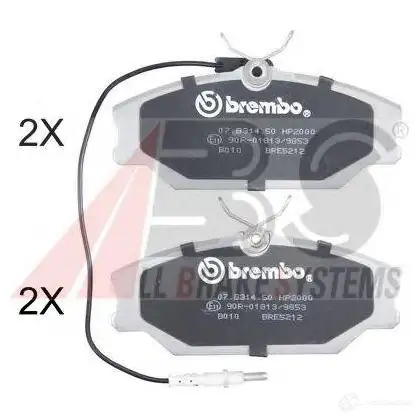 Тормозные колодки, комплект A.B.S. RFR9D 36769s 209 16 1805328