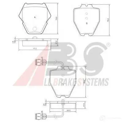 Тормозные колодки, комплект A.B.S. 9W4 AXL 8717109244229 37162oe 1198185575