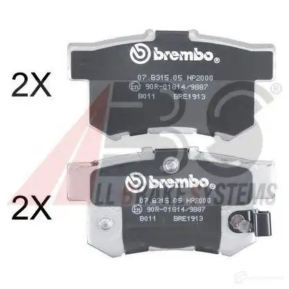 Тормозные колодки, комплект A.B.S. 36757s 8717109629569 1805315 MPW PM