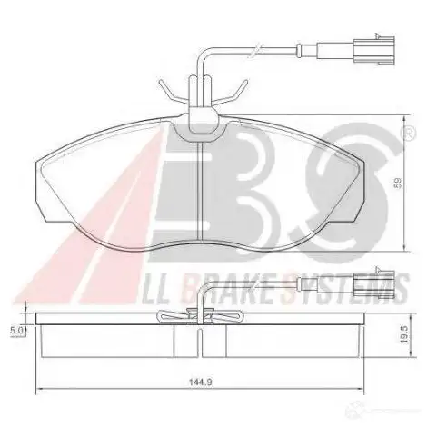 Тормозные колодки, комплект A.B.S. 1198184137 37172oe 8717109239126 KN8 VHL