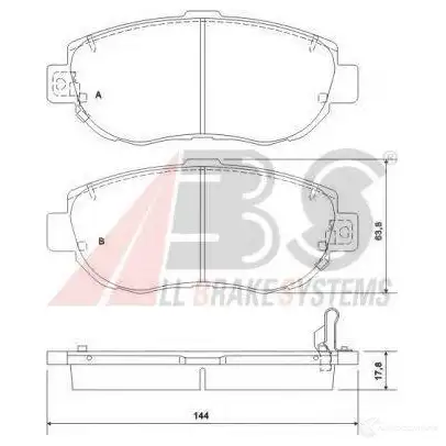 Тормозные колодки, комплект A.B.S. 36923oe 4XGS7R 2 21309748 8717109052091