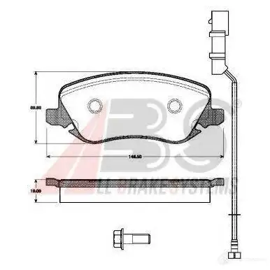 Тормозные колодки, комплект A.B.S. 1198184145 8717109256956 37380oe F1Q F9D4