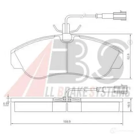 Тормозные колодки, комплект A.B.S. 1198184139 37171oe TGM2 XX8 8717109239102 изображение 0